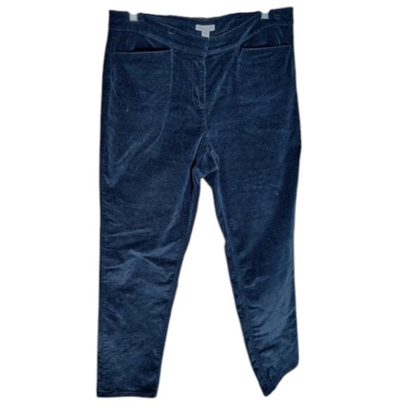 J. Jill Women 10 Navy Blue Corduroy "Authentic Fit Slim Straight Leg Pants - Picture 1 of 5
